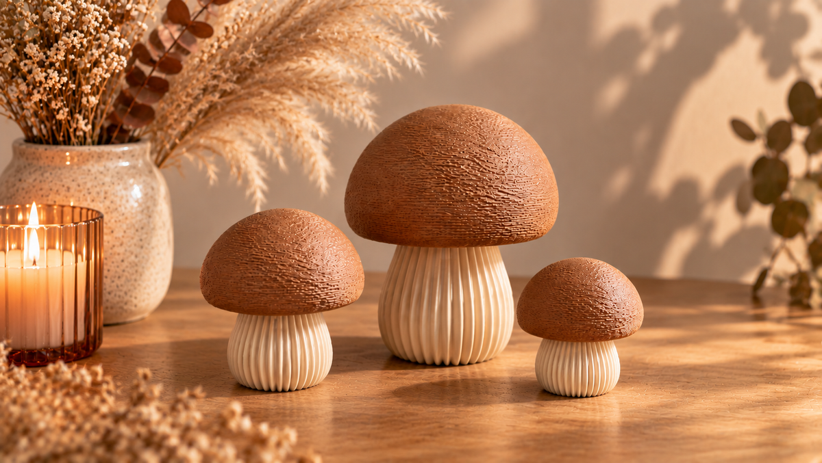 Decoratieve paddenstoelenset