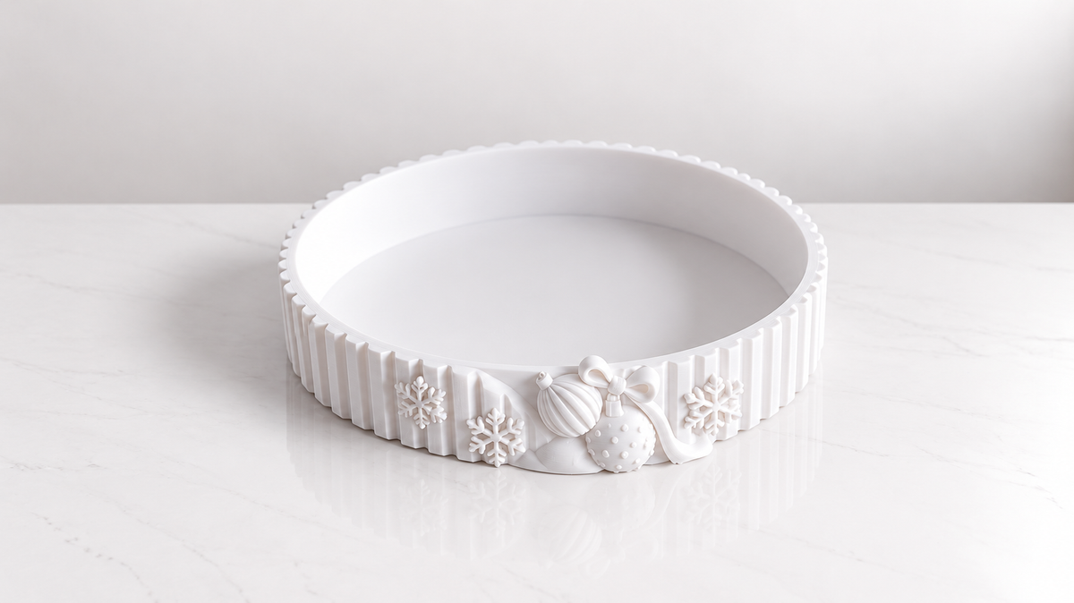Kerst Schaal met Ribbelstructuur – 23 cm